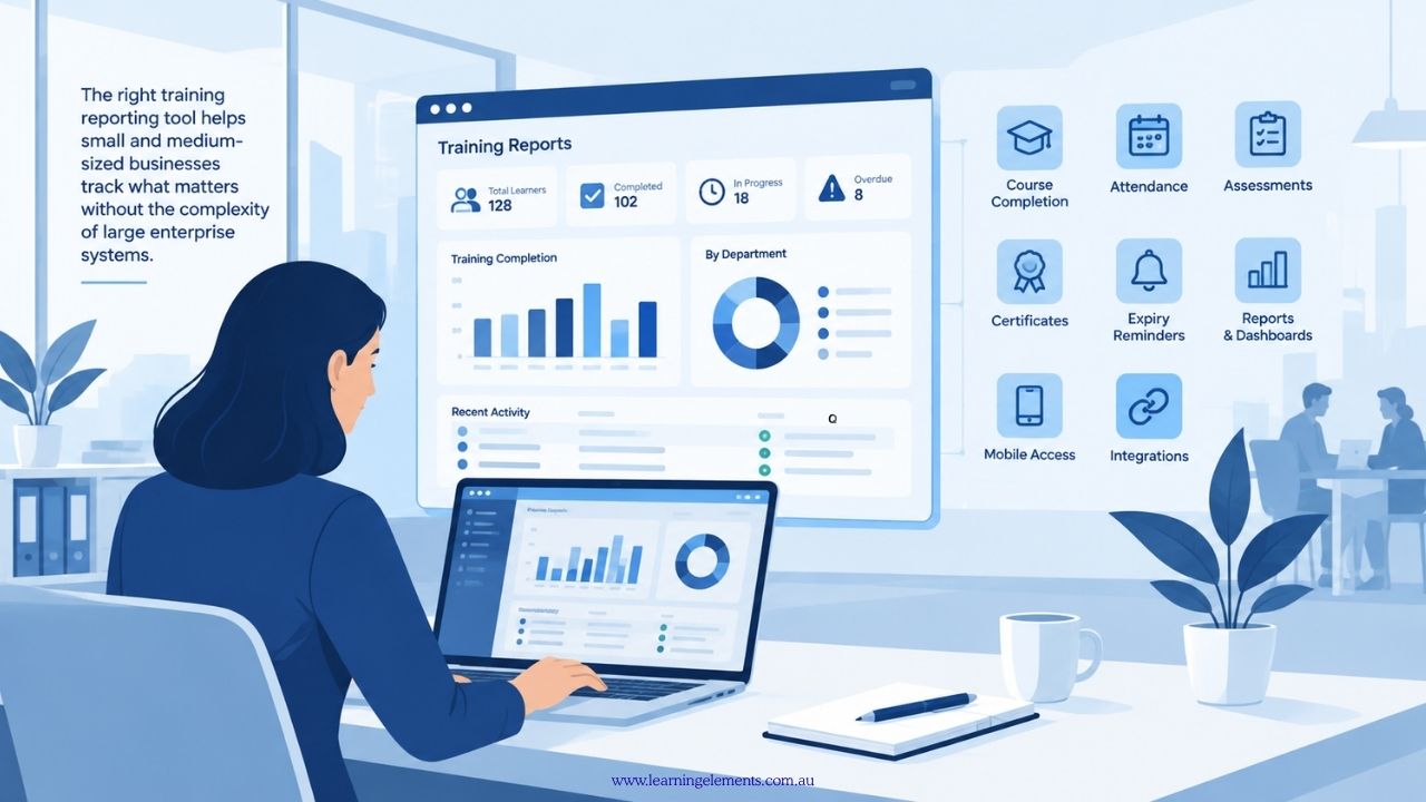 Who Supplies Training Reporting Tools Tailored for Small to Medium-Sized Businesses?